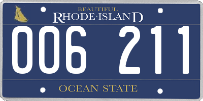 RI license plate 006211