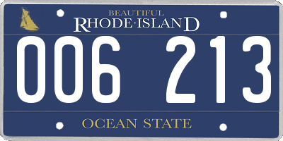 RI license plate 006213