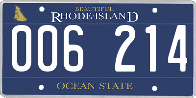 RI license plate 006214