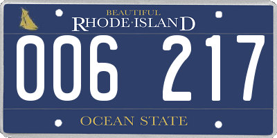 RI license plate 006217