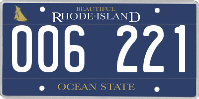 RI license plate 006221