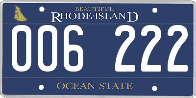 RI license plate 006222