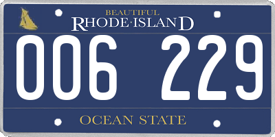 RI license plate 006229