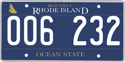 RI license plate 006232