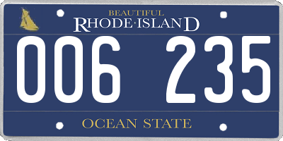 RI license plate 006235