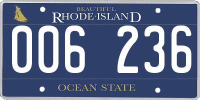 RI license plate 006236