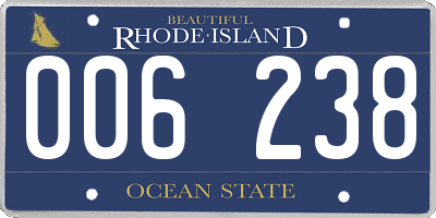 RI license plate 006238