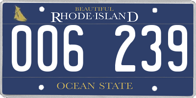 RI license plate 006239