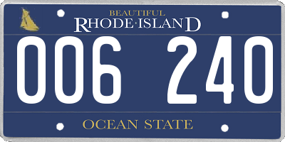 RI license plate 006240