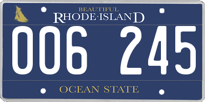 RI license plate 006245