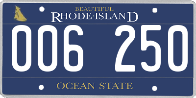 RI license plate 006250