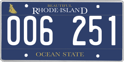 RI license plate 006251