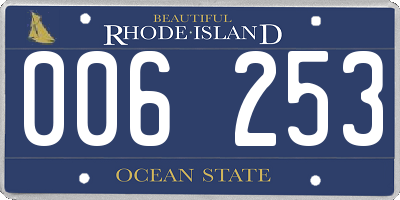 RI license plate 006253