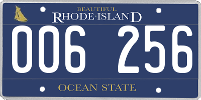 RI license plate 006256