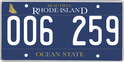 RI license plate 006259