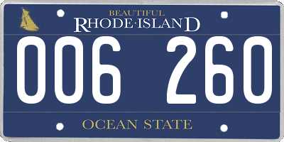 RI license plate 006260