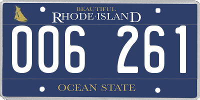 RI license plate 006261