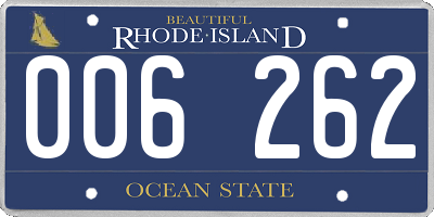 RI license plate 006262