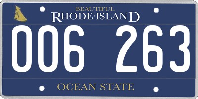 RI license plate 006263