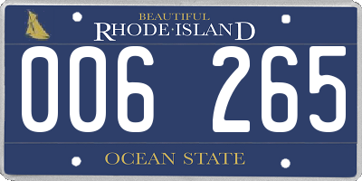 RI license plate 006265