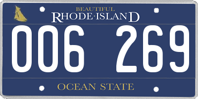 RI license plate 006269