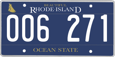 RI license plate 006271