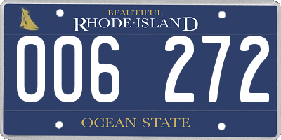 RI license plate 006272