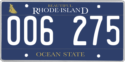 RI license plate 006275