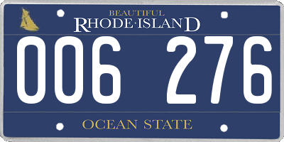 RI license plate 006276