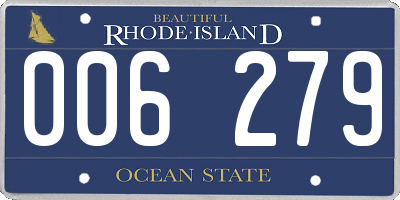 RI license plate 006279
