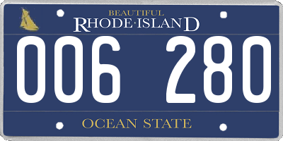 RI license plate 006280