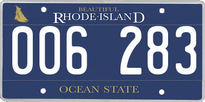 RI license plate 006283