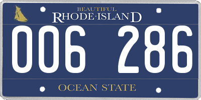 RI license plate 006286