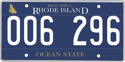 RI license plate 006296