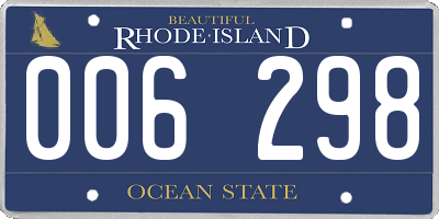 RI license plate 006298