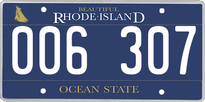 RI license plate 006307