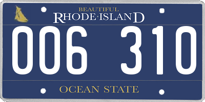 RI license plate 006310