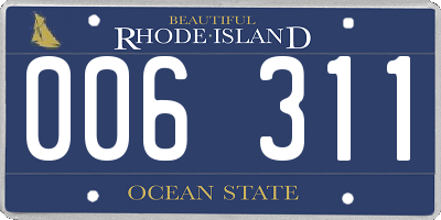 RI license plate 006311