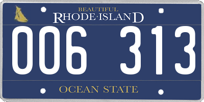 RI license plate 006313