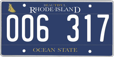 RI license plate 006317