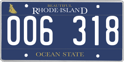 RI license plate 006318