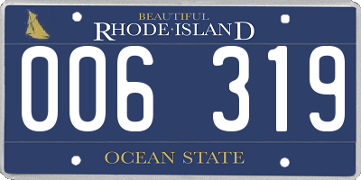 RI license plate 006319