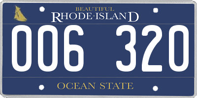 RI license plate 006320