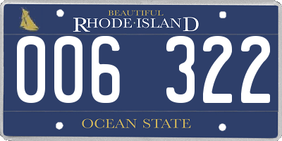 RI license plate 006322