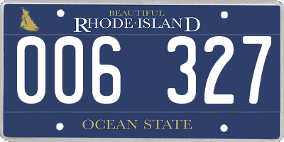 RI license plate 006327