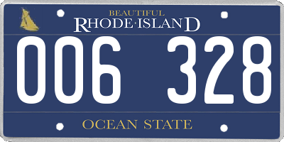 RI license plate 006328