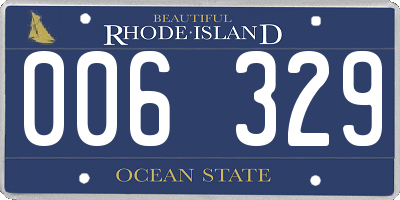 RI license plate 006329