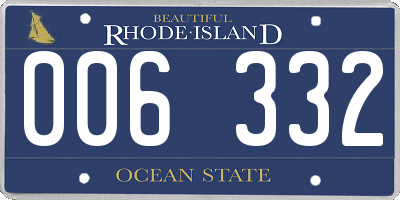 RI license plate 006332