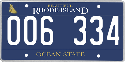 RI license plate 006334