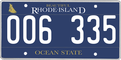 RI license plate 006335